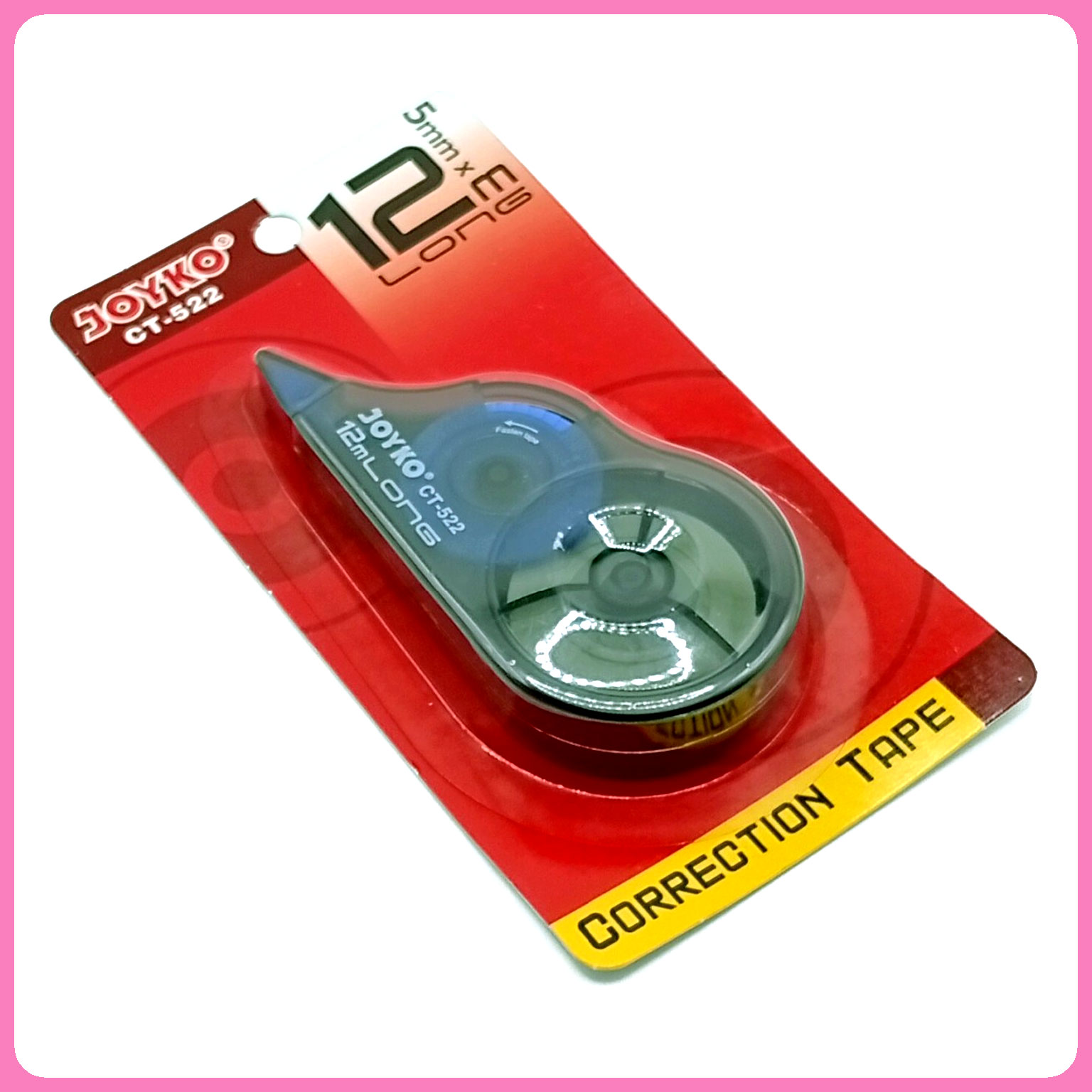 Correction Tape Joyko CT-522 (12 Meter) – Tipe-X Kertas Roll Panjang & Awet (5mm x 12m)